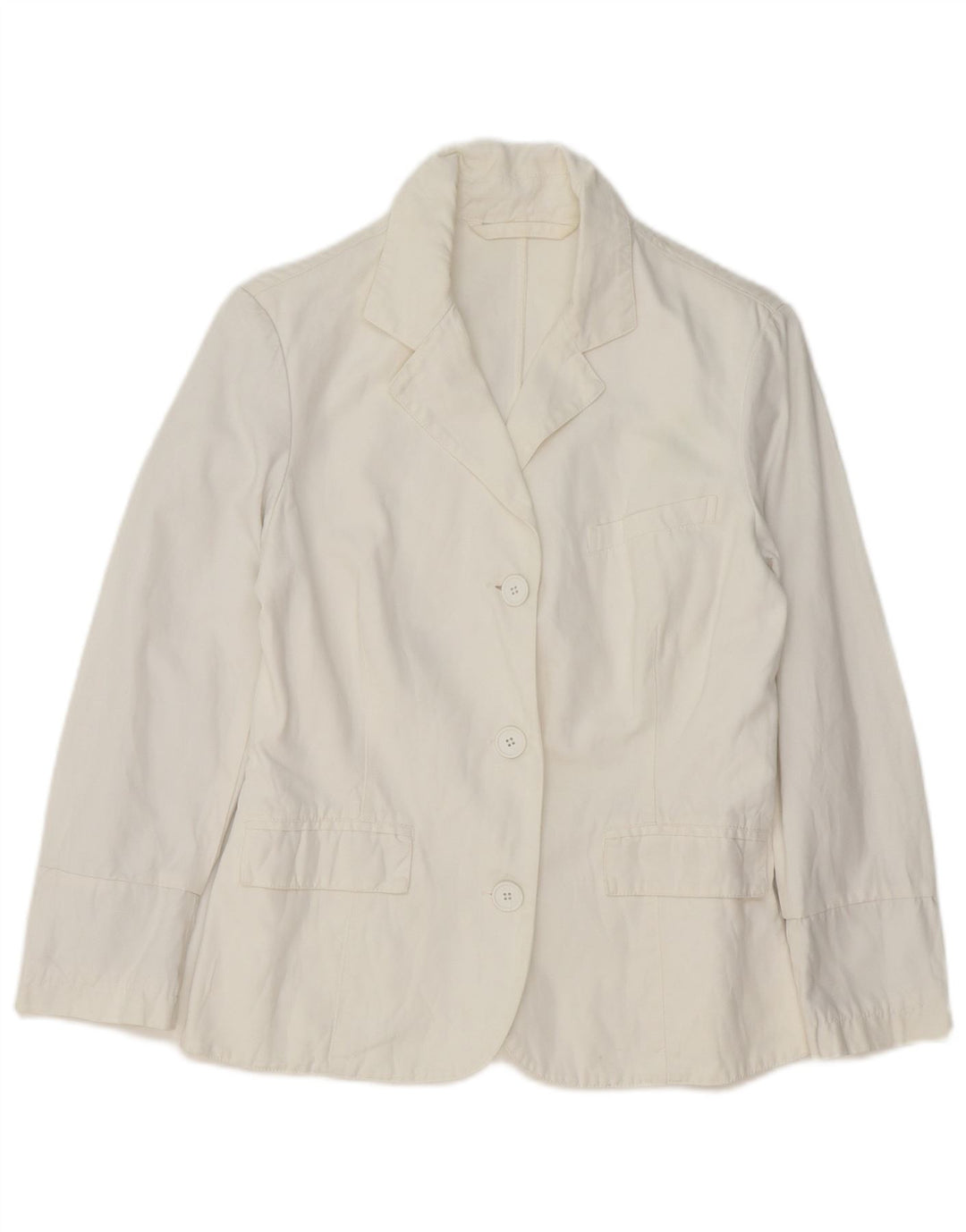 Vintage Damen 3-Knopf-Blazerjacke UK 14 Mittelweiß
