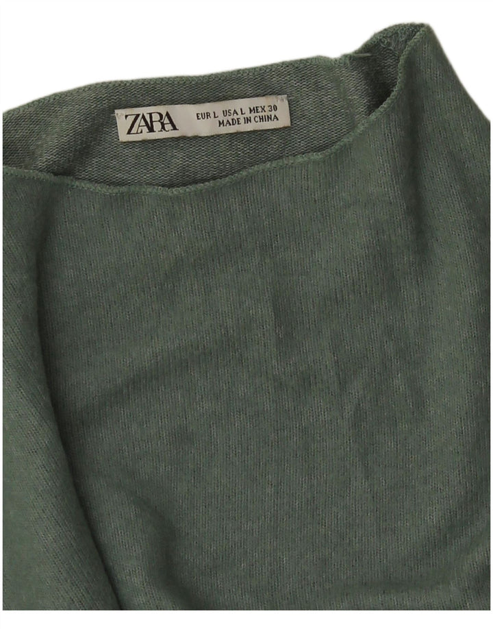 Zara Damen-Pullover mit Rollkragen, Gr. 16, Grün