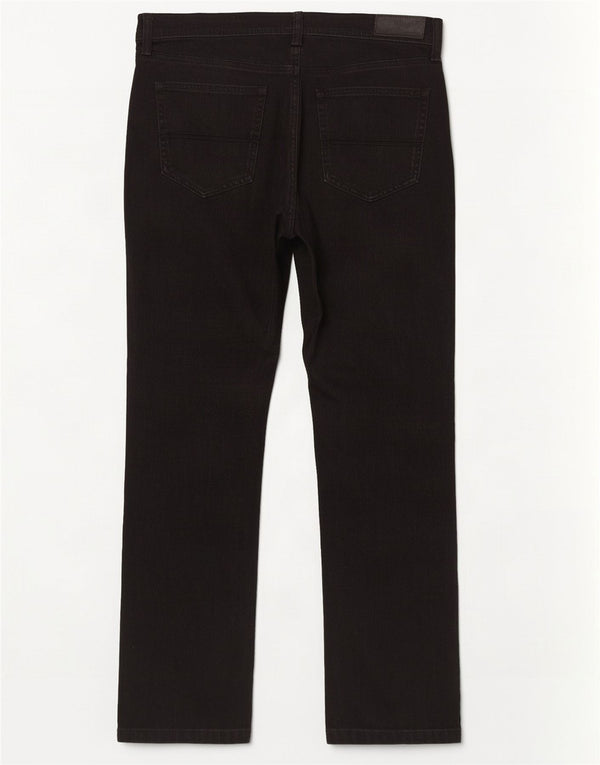 Marks & Spencer Herren Regular Straight Jeans W36 L31 Schwarze Baumwolle