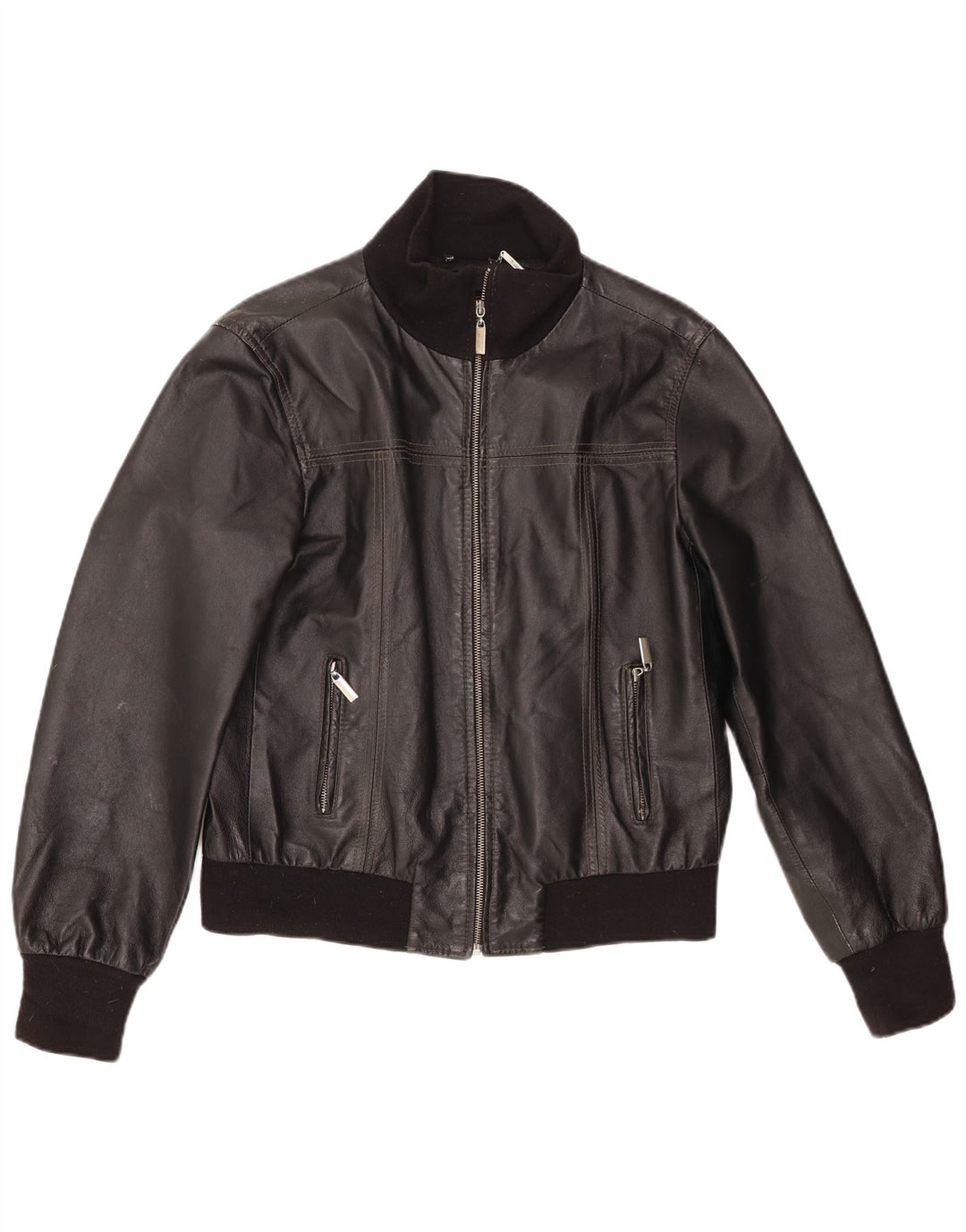 Conbipel Damen Bomber-Lederjacke IT 48 XL Schwarz Colourblock