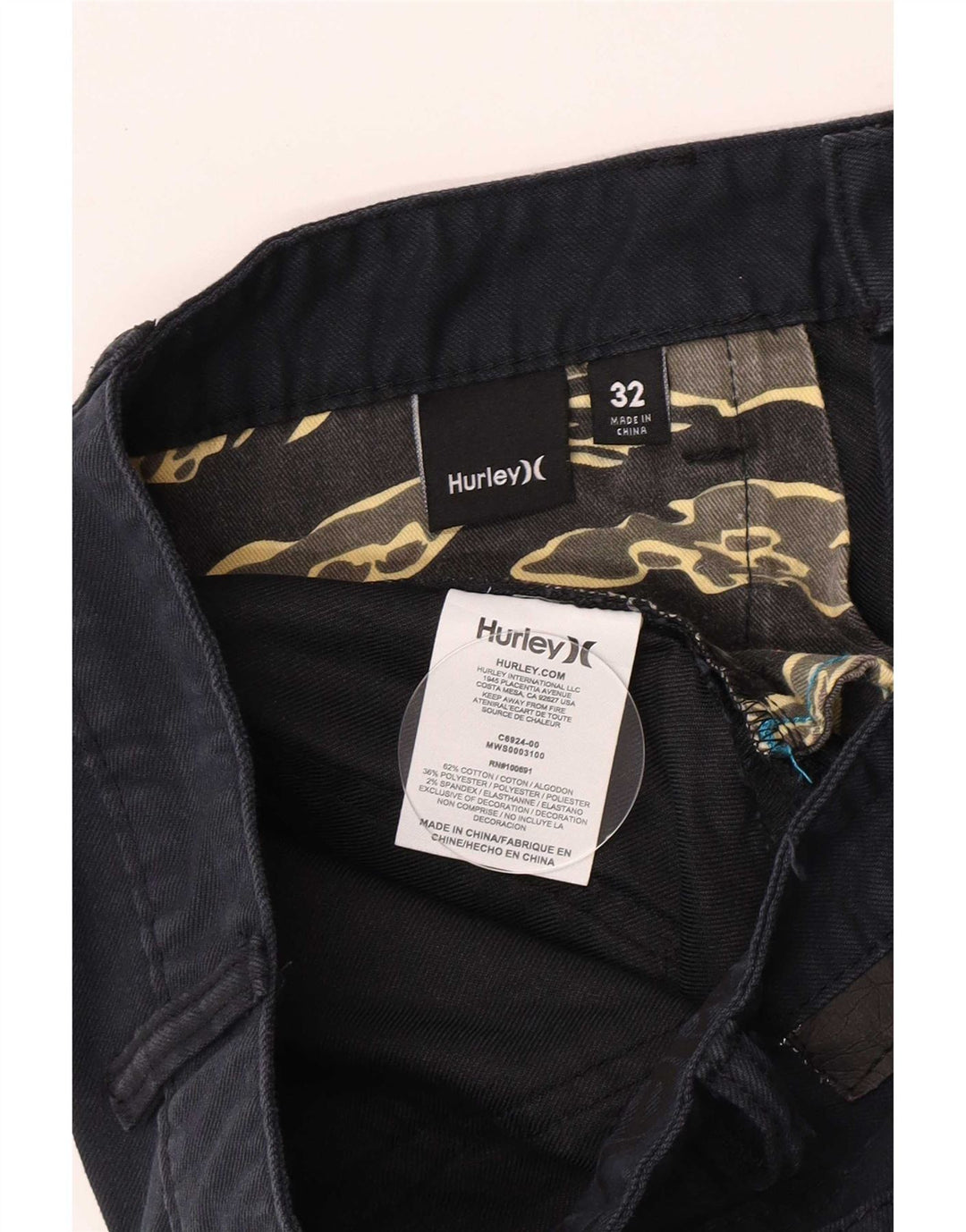 Hurley Herren-Freizeitshorts, W32, mittelgroß, marineblau, Baumwolle
