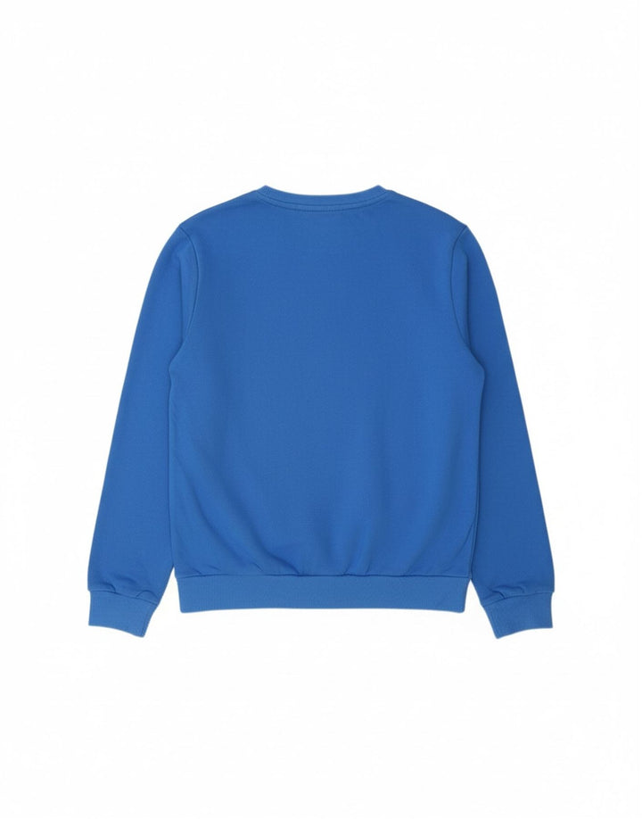 ADIDAS Boys Graphic Sweatshirt Jumper 13-14 Years Blue Cotton