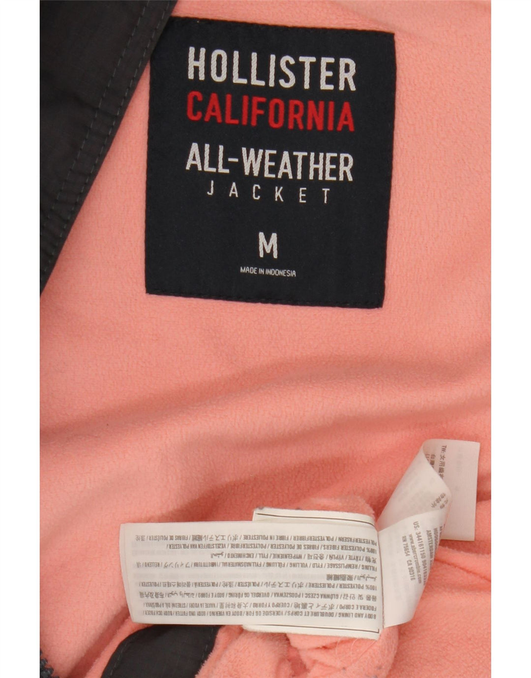 Hollister Damen-Windbreakerjacke mit Kapuze, UK 14, Mittelgrau, Polyester