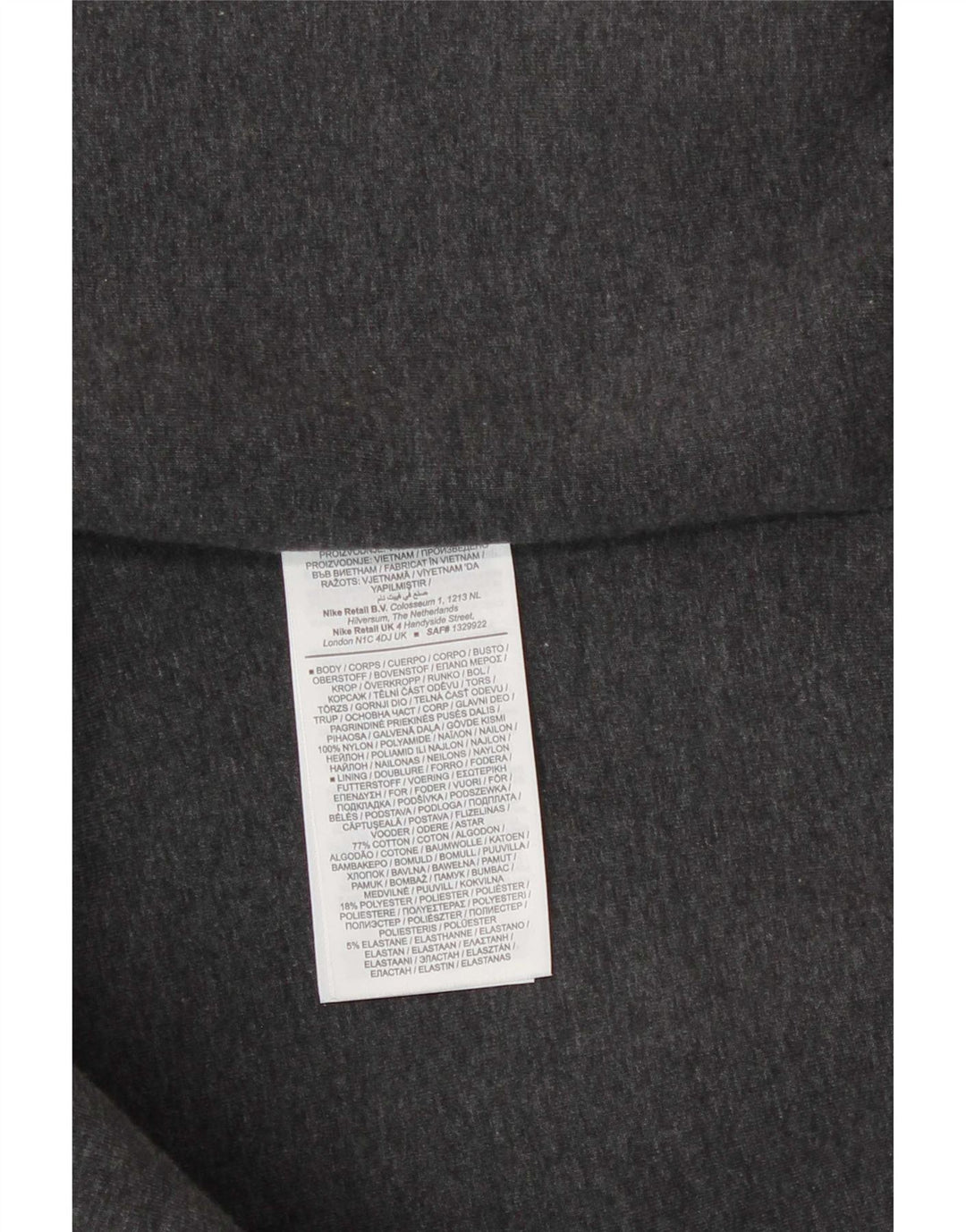Nike gepolsterte Herrenweste UK 38 Mittelschwarzes Nylon