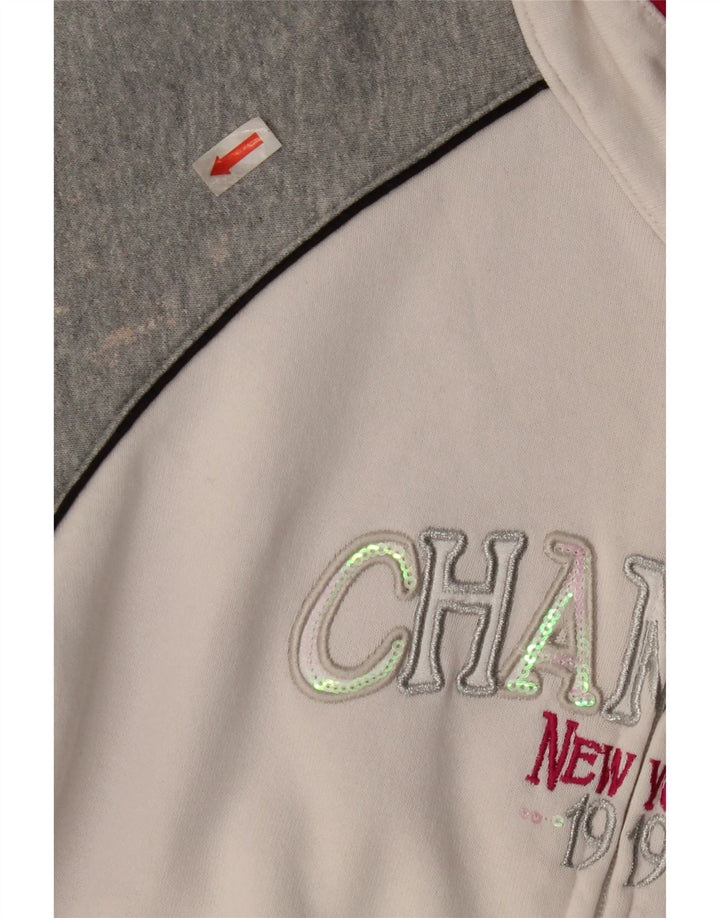 CHAMPION Girls Tracksuit Top Jacket 7-8 Years Small White Colourblock Vintage Champion and Second-Hand Champion from Messina Hembry 