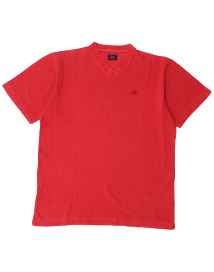 Kappa Herren T-Shirt Top Small aus roter Baumwolle