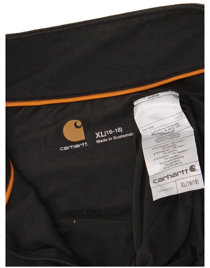 Carhartt Womens Zip Neck Top Langarm US 16/18 XL Schwarz Polyester