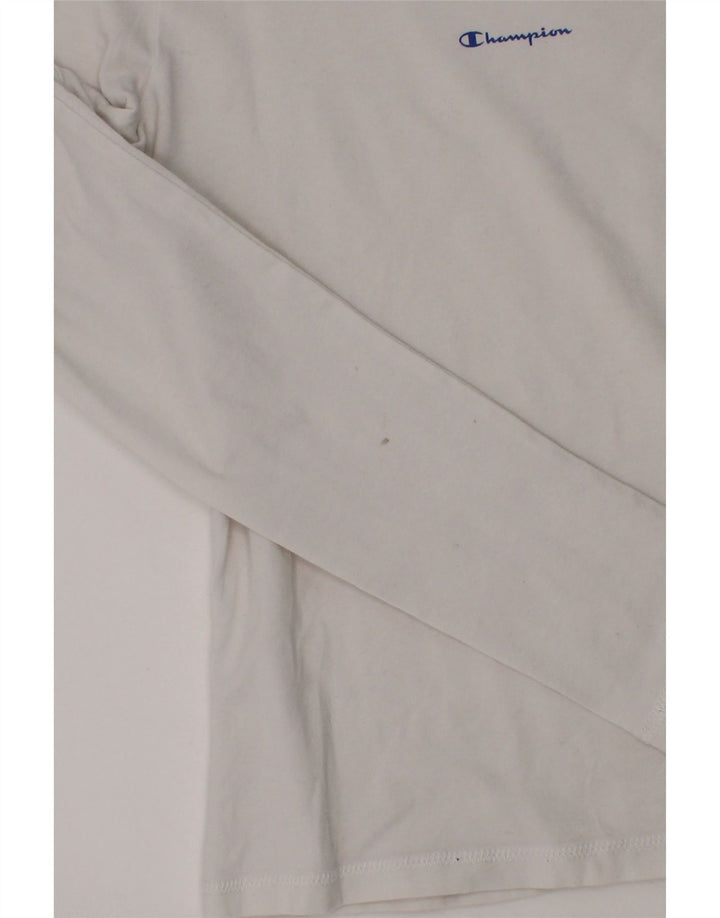 CHAMPION Girls Top Long Sleeve 9-10 Years Medium  White Vintage Champion and Second-Hand Champion from Messina Hembry 