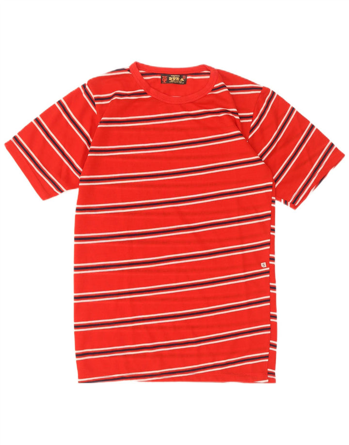 Vintage Herren T-Shirt Top Kleines rot gestreiftes Acryl