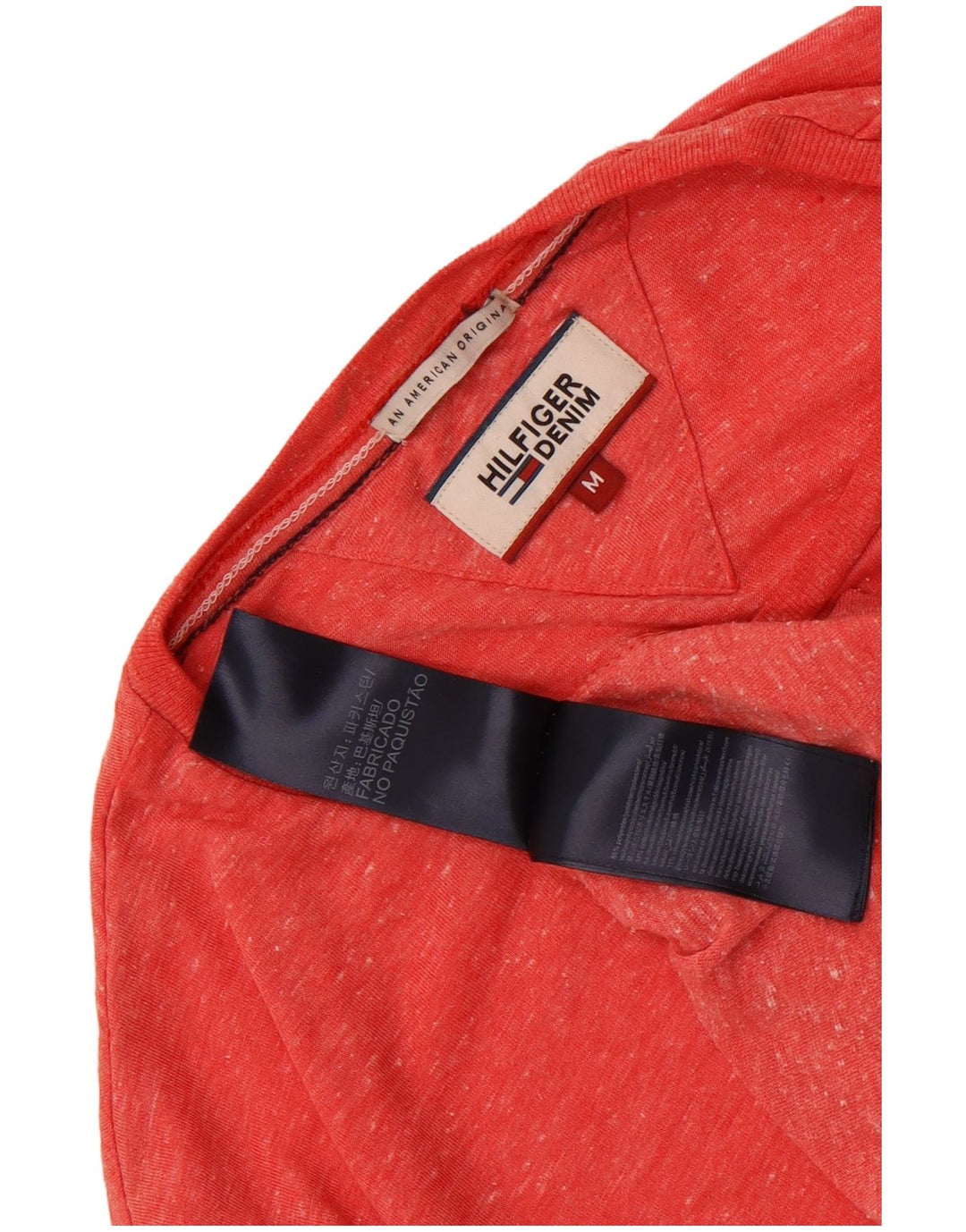 Tommy Hilfiger Herren-T-Shirt-Oberteil aus mittelrot meliertem Polyester