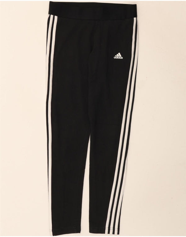 Adidas Damen Leggings UK 12/14 Medium Schwarz