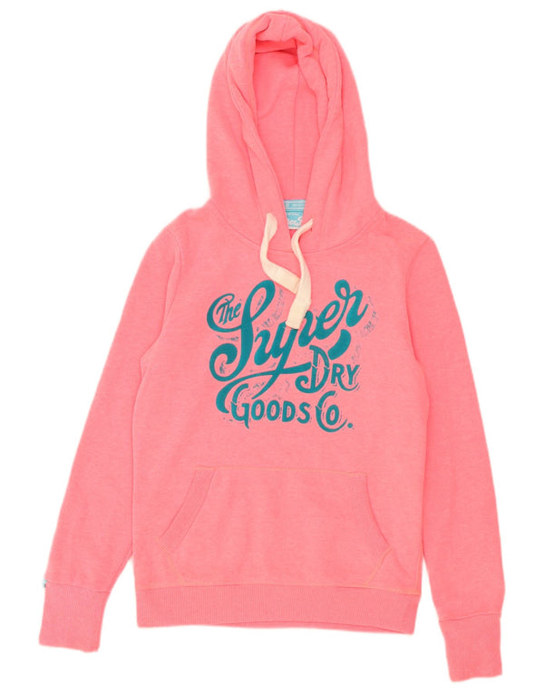 Superdry Damen Graphic Hoodie Pullover UK 6 XS Rosa Polyester