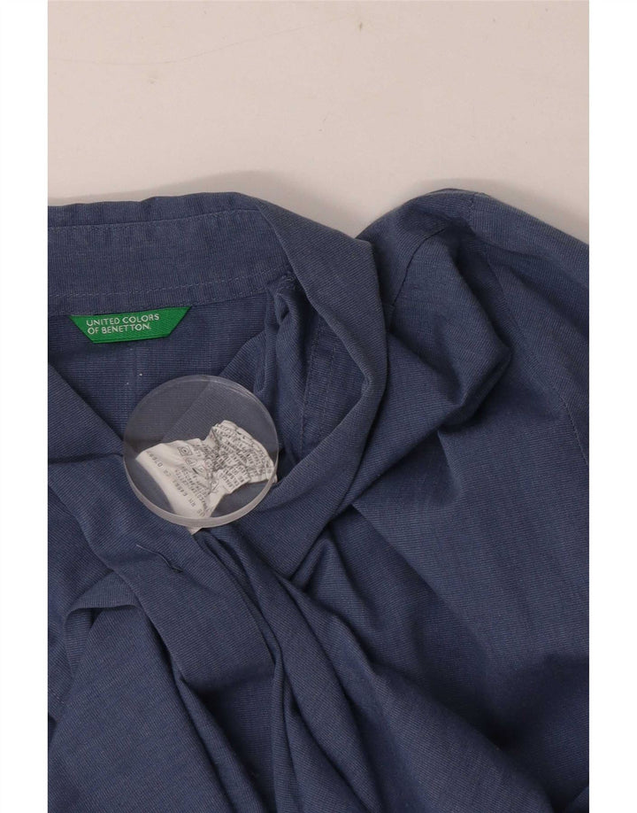 Benetton Damenhemd UK 16 Large Marineblaue Baumwolle