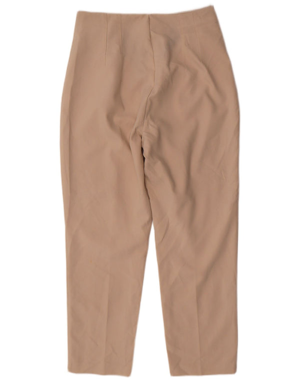 Zara Damen-Anzughose mit hoher Taille, schmal zulaufend, Größe L, W30, L28, Beige, Polyester