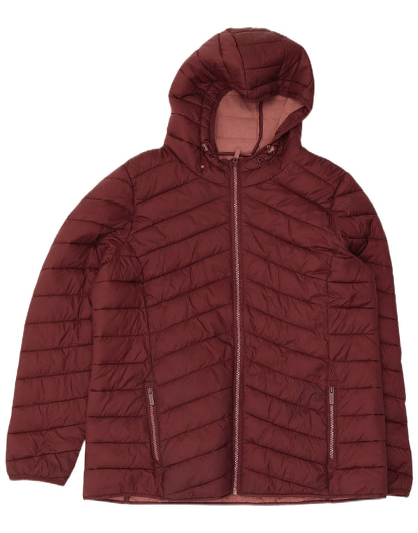 Fat Face Wattierte Damenjacke mit Kapuze, UK 18, XL, kastanienbraunes Nylon