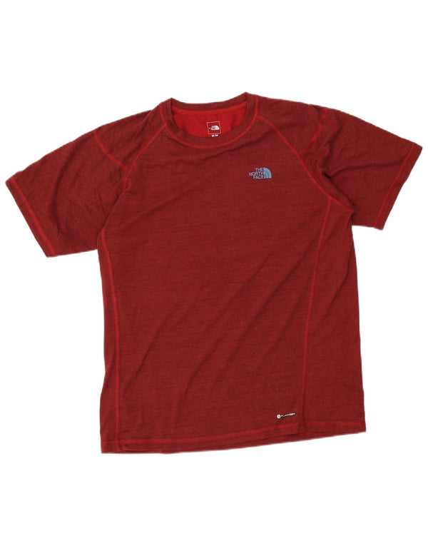 The North Face Herren-T-Shirt-Oberteil aus mittelrot meliertem Polyester