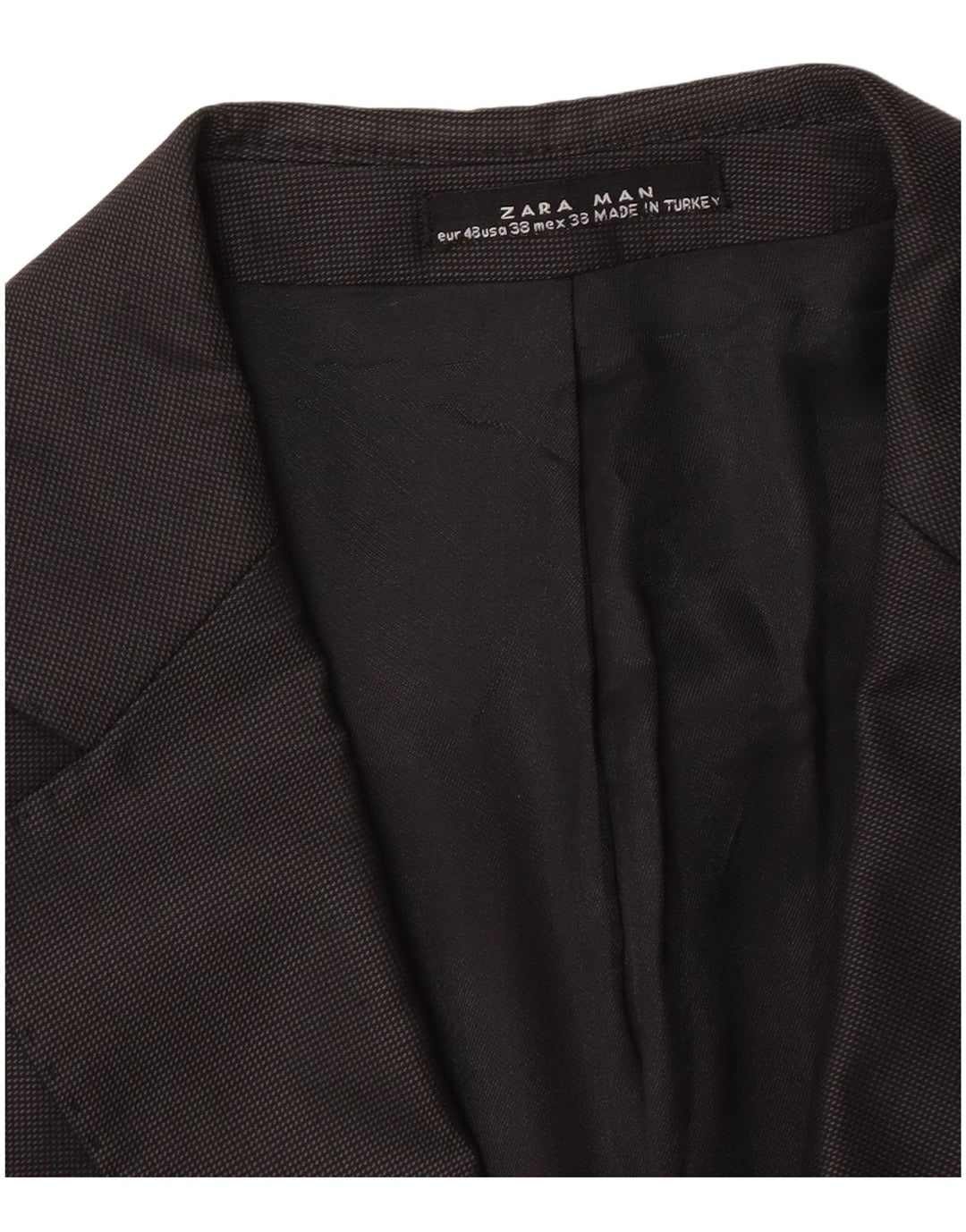 Zara Herren 2-Knopf-Blazerjacke EU 48 Mittelschwarz