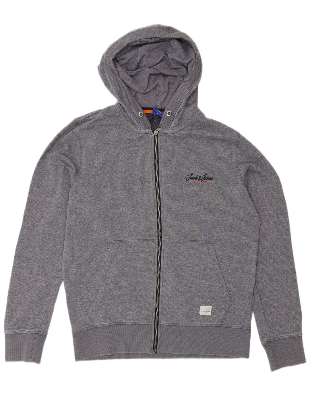 Jack & Jones Herren-Kapuzenpullover mit Reißverschluss, mittelgrau geflecktes Polyester