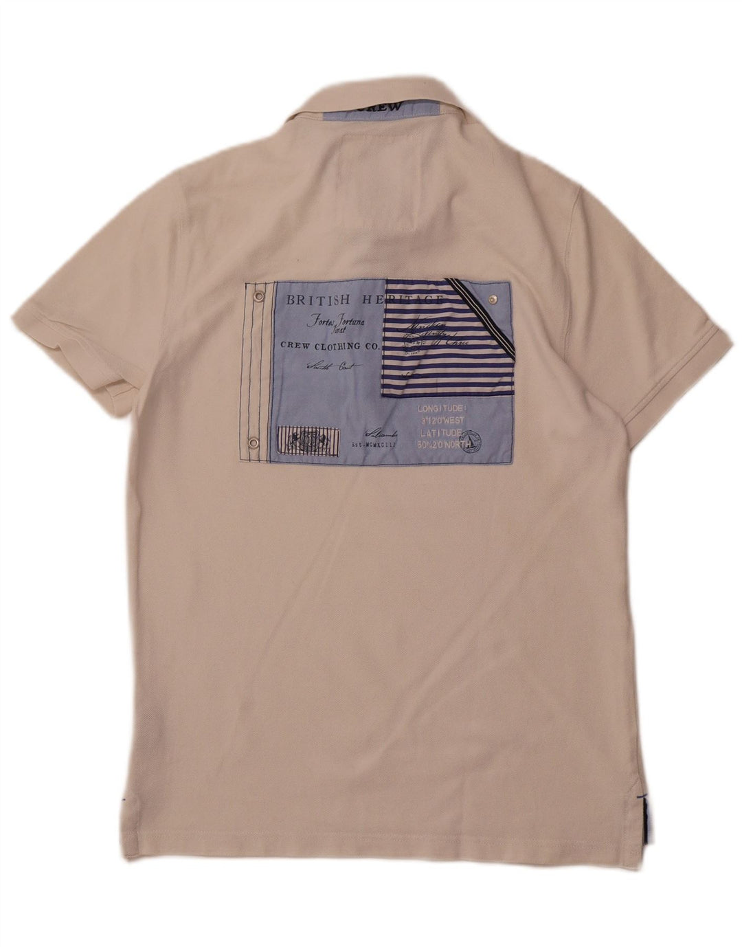 CREW CLOTHING Herren-Poloshirt mit Grafik, mittelweiße Baumwolle