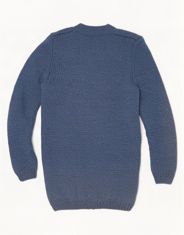 Vintage Damen Rundhalspullover Pullover UK 10 Klein Blau