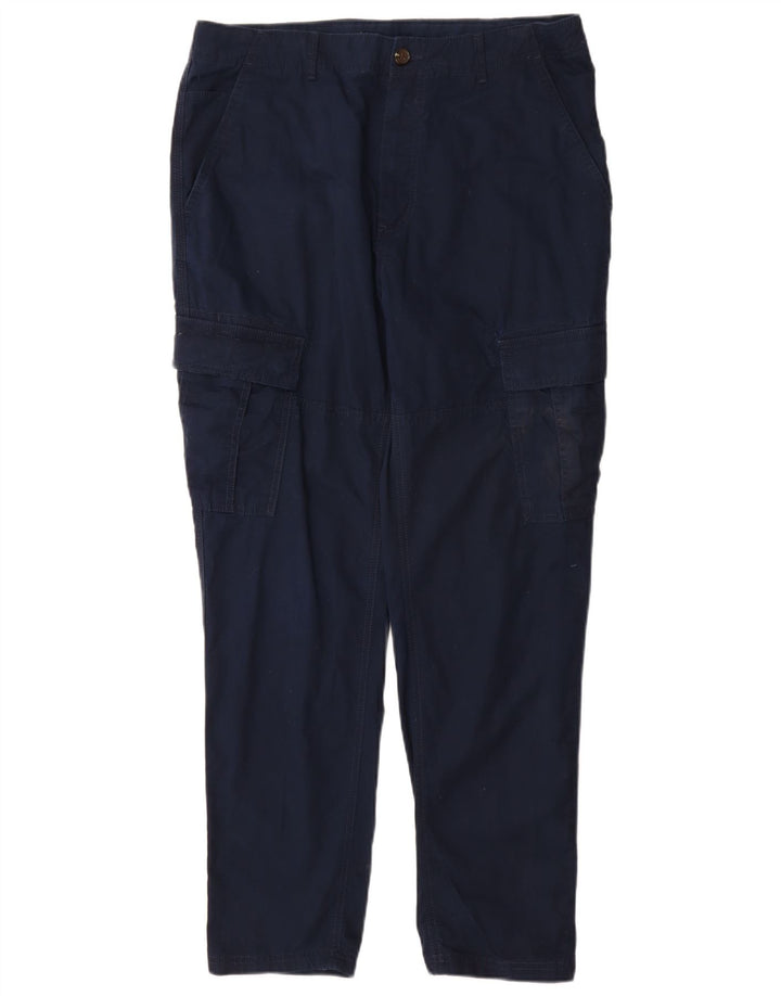 Marks & Spencer Herren Slim Cargohose W36 L31 Marineblaue Baumwolle