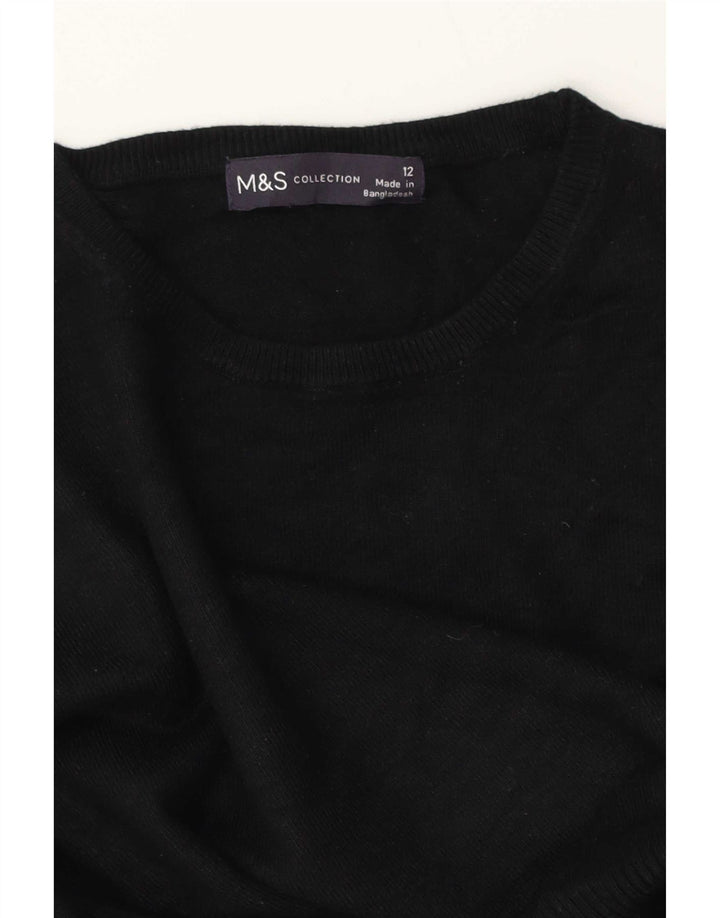 Marks & Spencer Damen-Pullover mit Rundhalsausschnitt, Gr. 12, mittelschwarz