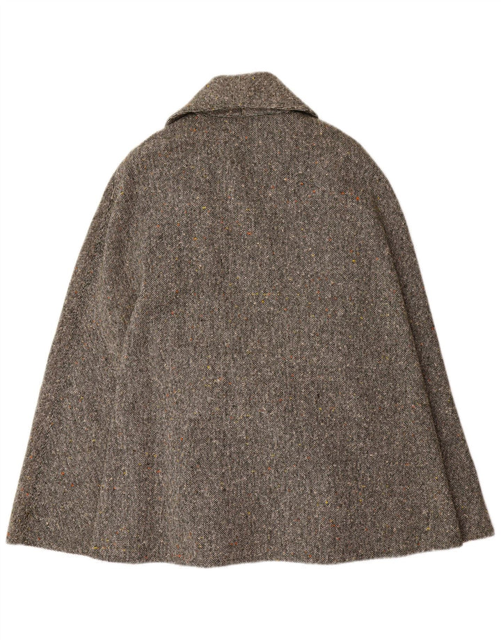 Vintage Damen Cape Mantel IT 44 Mittelgrau meliert