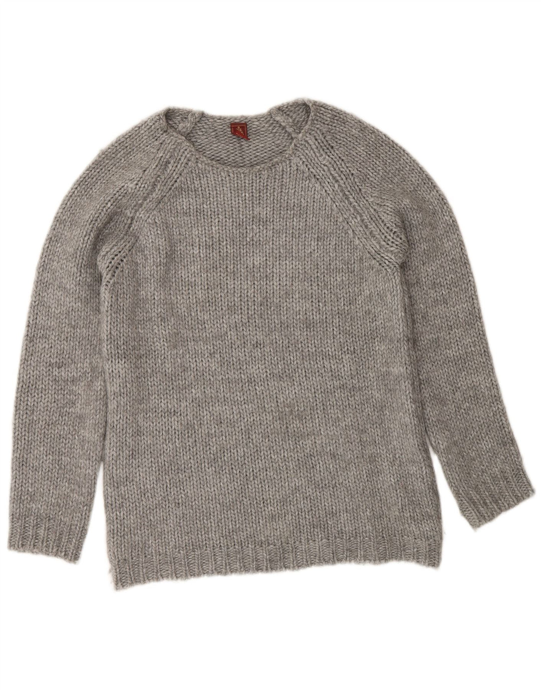 Dondup Damen-Pullover mit U-Boot-Ausschnitt, UK 14, mittelgraue Wolle