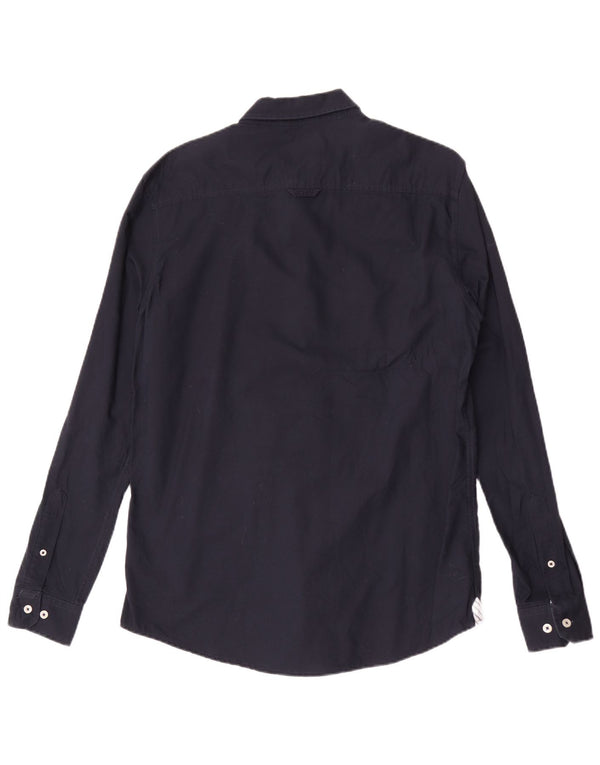 Crew Clothing Mens Slim Fit Shirt Medium Navy Blue Cotton