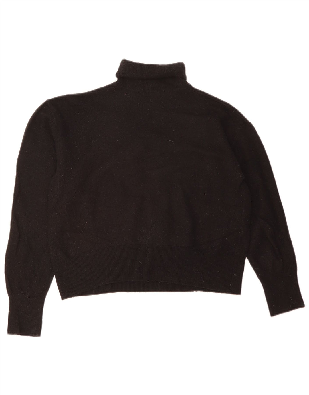 Zara Damen Crop Rollkragenpullover Pullover UK 14 Medium Schwarz