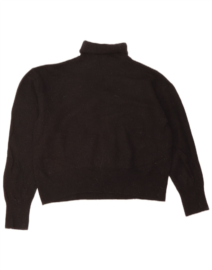 Zara Damen Crop Rollkragenpullover Pullover UK 14 Medium Schwarz
