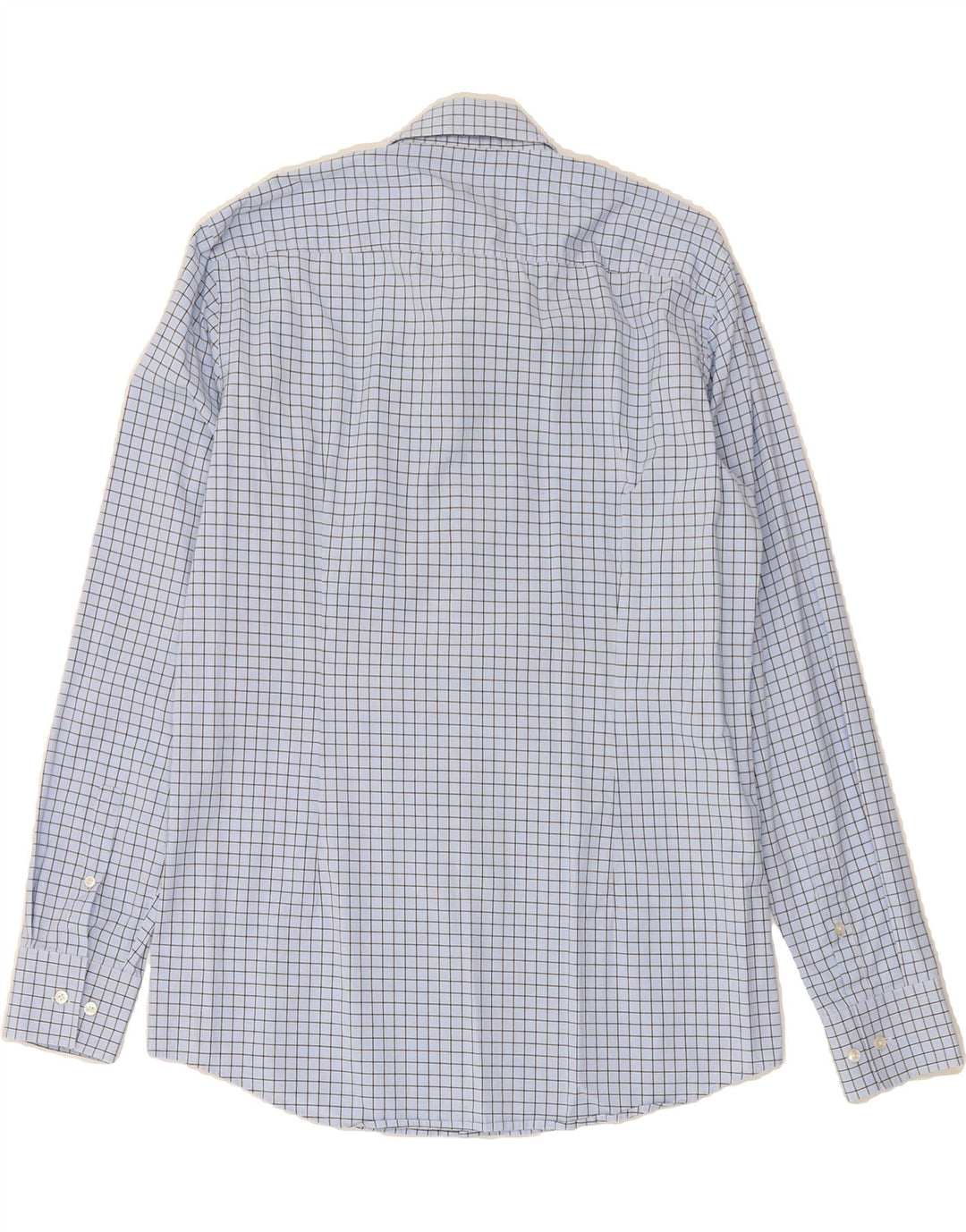 HUGO BOSS Herren Slim Fit Hemd Größe 39 15 1/2 mittelblau karierte Baumwolle