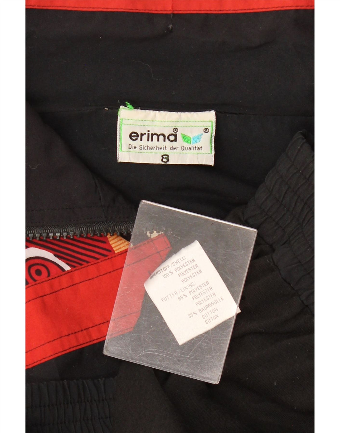 Erima Herren-Trainingsanzug-Oberteil, Jacke, 2XL, schwarzes geometrisches Polyester