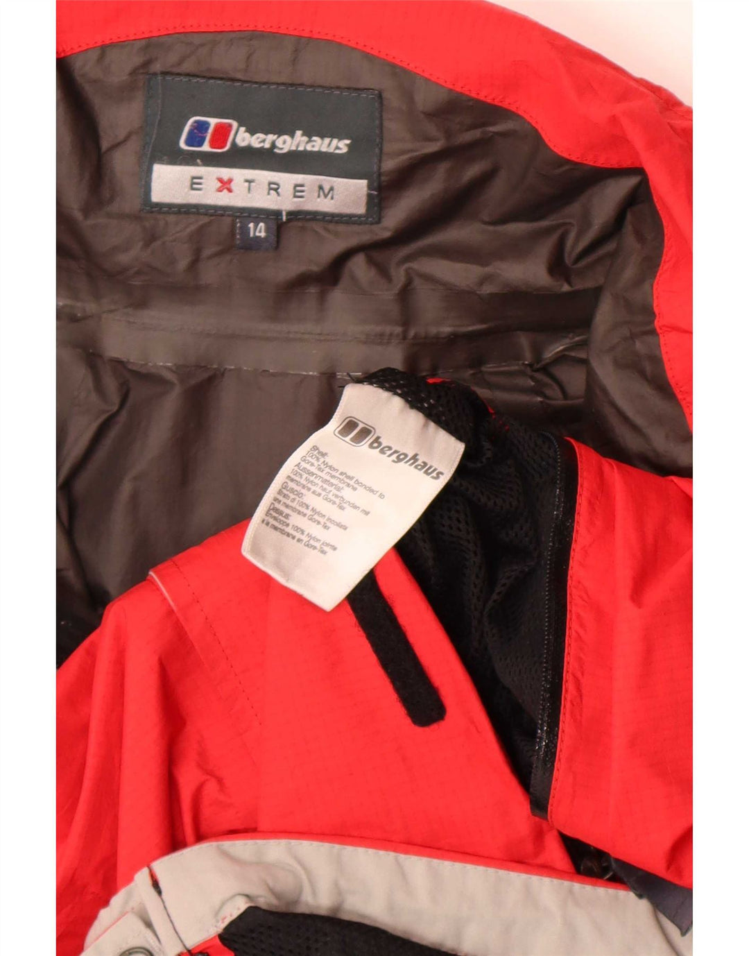 Berghaus Jungen-Regenjacke mit Kapuze, 13–14 Jahre, rotes Nylon