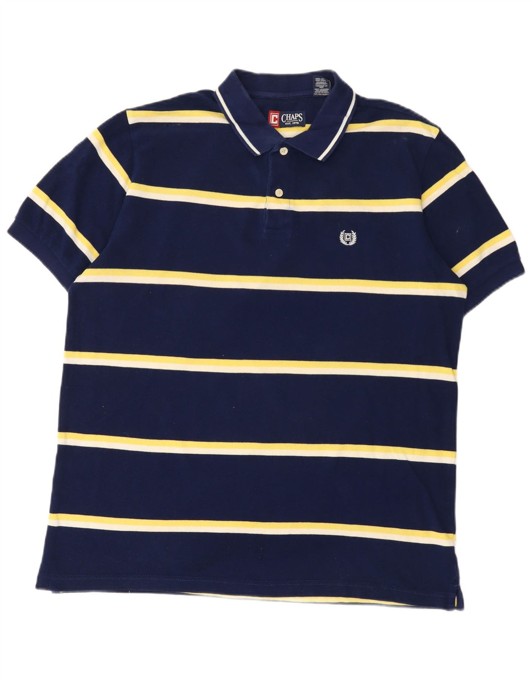 Chaps Herren-Poloshirt, groß, marineblau, gestreift, Baumwolle
