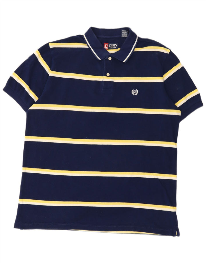 Chaps Herren-Poloshirt, groß, marineblau, gestreift, Baumwolle