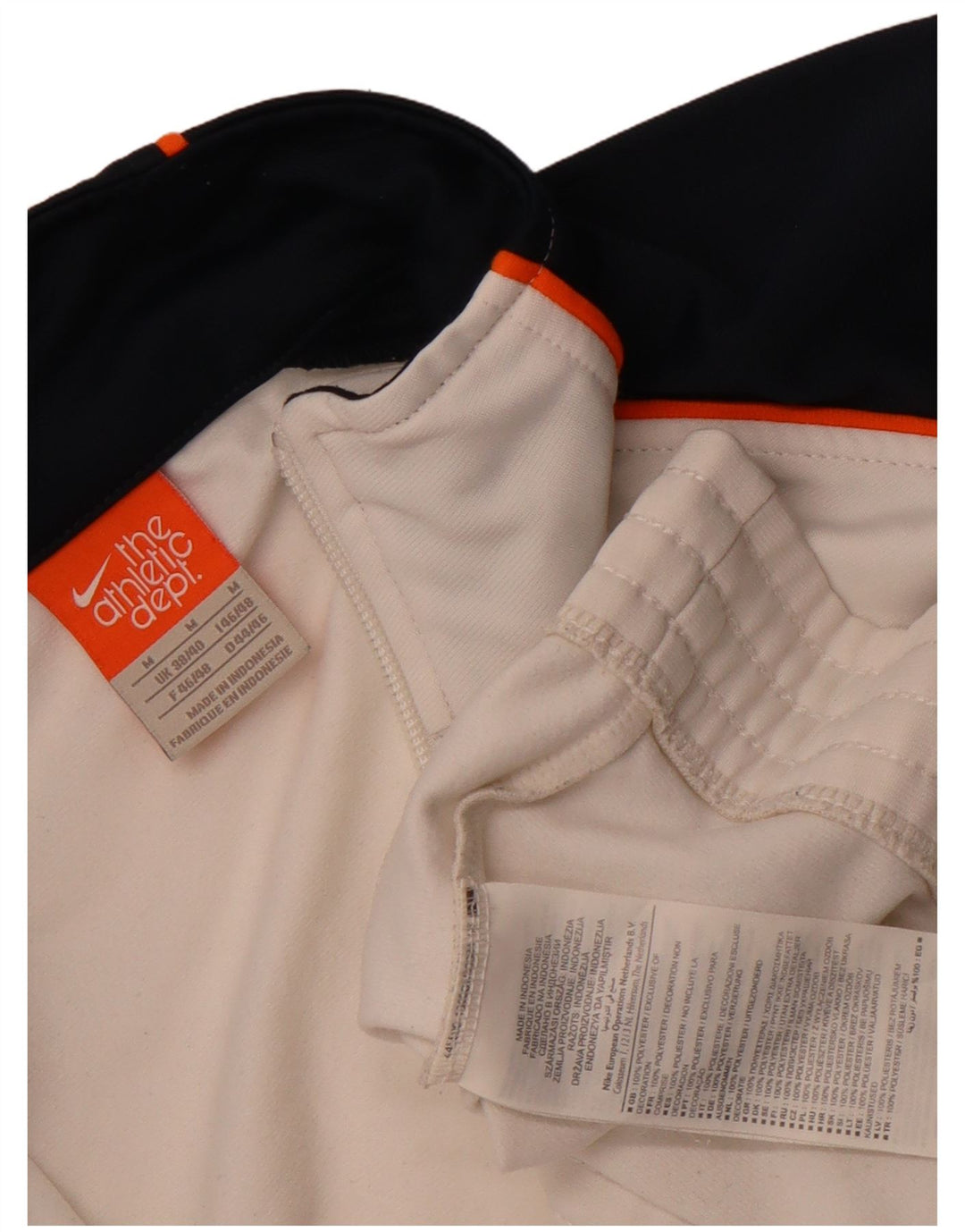 Nike Herren-Trainingsanzug-Oberteiljacke UK 38/40 Mittelweißes Colourblock-Polyester