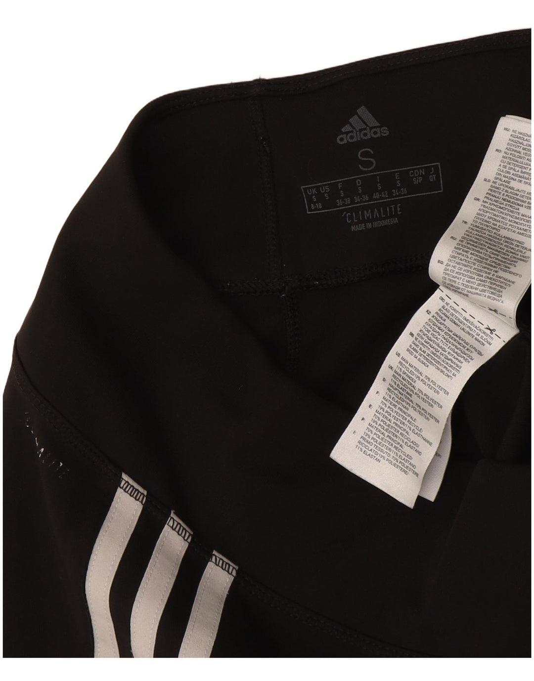Adidas Damen Climalite Leggings UK 8/10 Small Schwarz Polyester