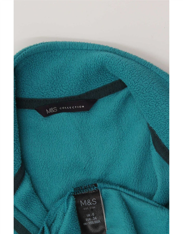 Marks & Spencer Damen Fleecejacke UK 6 XS Blau Polyester