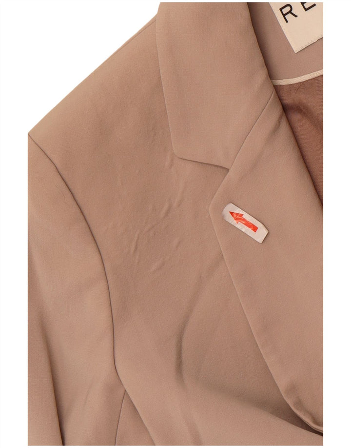 Reiss Damen 1-Knopf-Blazerjacke UK 6 XS Beige Wolle