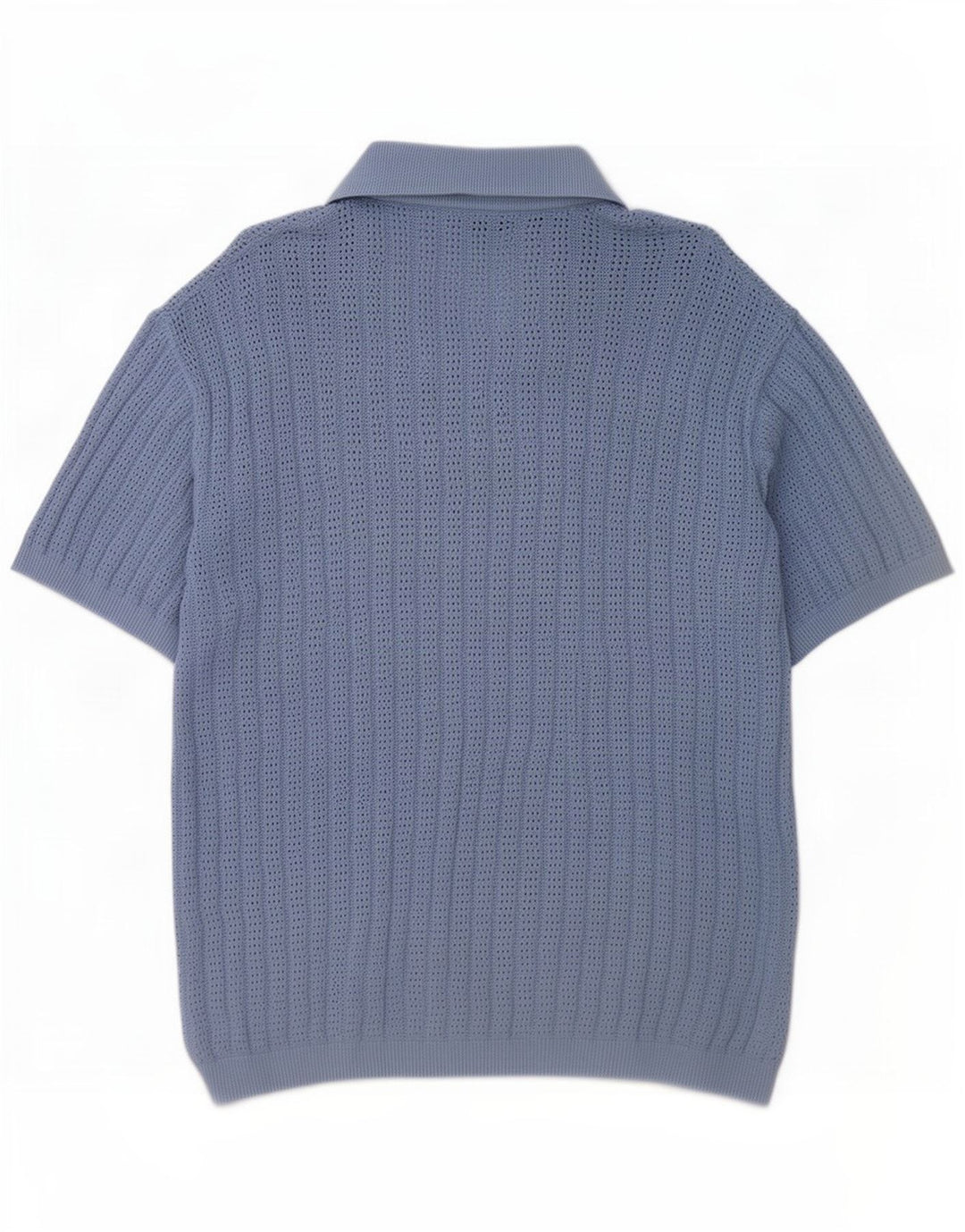 Kurzärmliger Strickjackenpullover für Herren von Zara aus mittelblauer Baumwolle