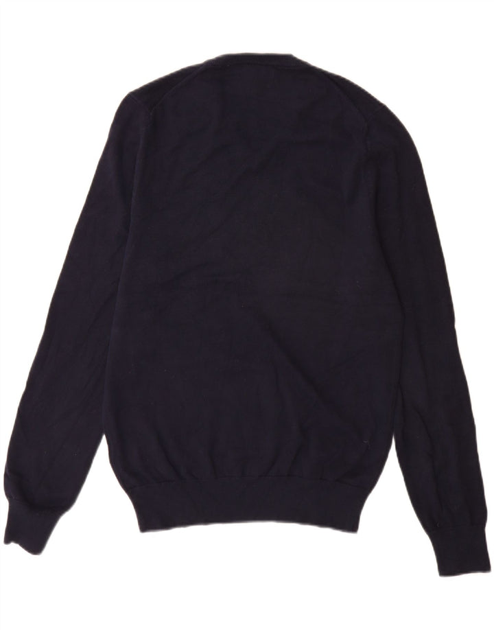 Marks & Spencer Herren-Pullover mit V-Ausschnitt, Größe S, marineblaue Baumwolle