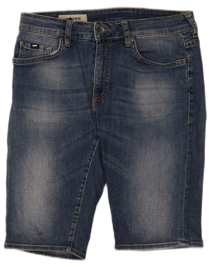 Gas Herren Jeansshorts W33 mittelblaue Baumwolle
