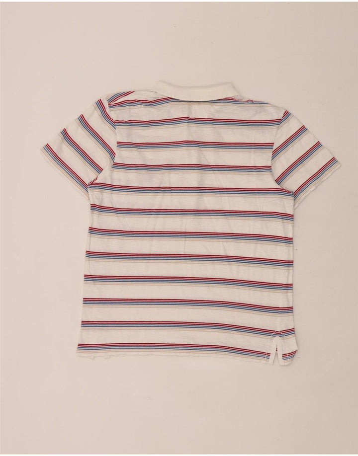 Wrangler Damen Poloshirt UK 12 Mittelweiß gestreift