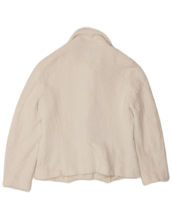 Zara Damen 1-Knopf-Blazerjacke UK 12 Mittelweiß