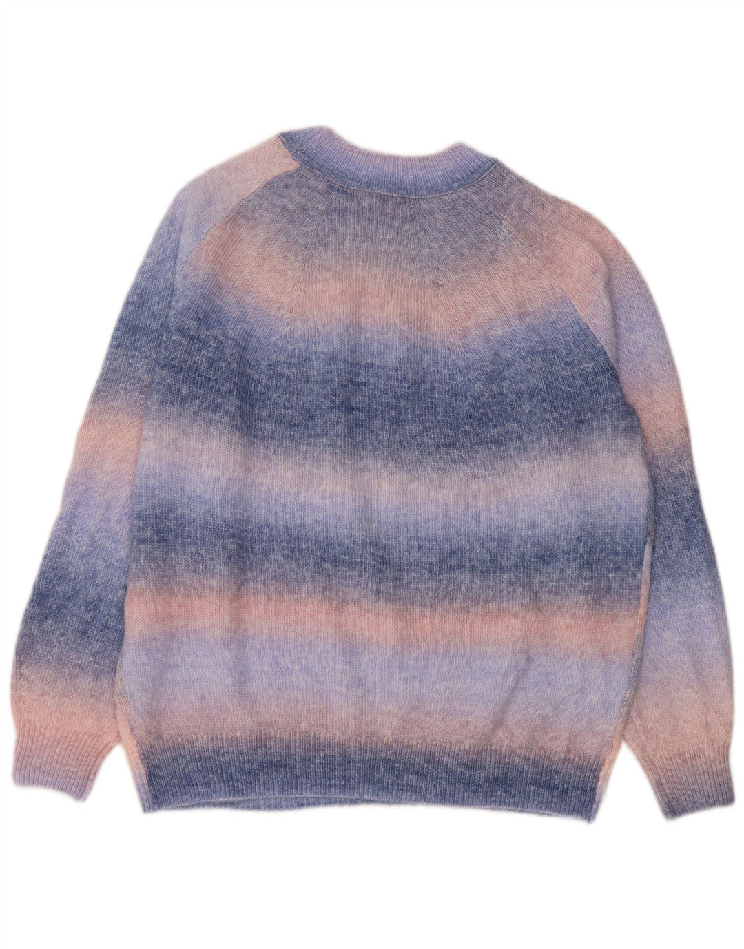 Marks & Spencer Damen Pullover mit Rundhalsausschnitt, UK 14, Mittelblau gestreift