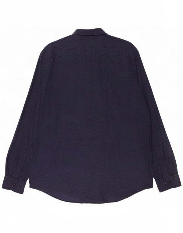 Tommy Hilfiger Herren Regular Fit Hemd XL Marineblau Baumwolle