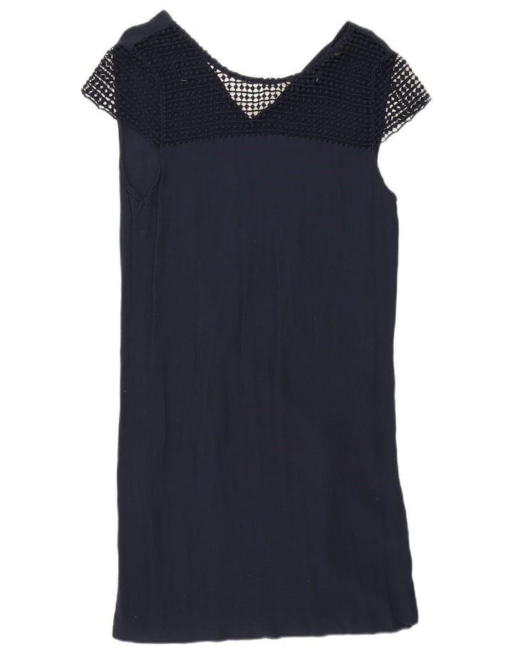 Zara Damen Etuikleid UK 12 Medium Marineblau Polyester
