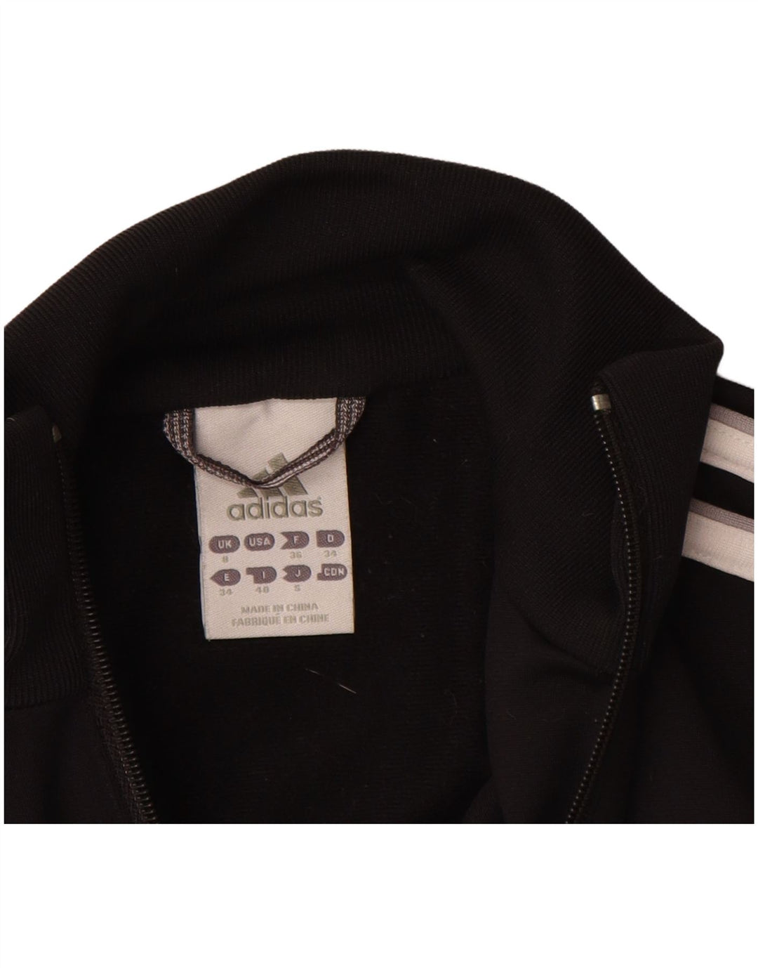 ADIDAS Damen-Trainingsanzug, Top-Jacke, Größe S, UK 8, Schwarz, Polyester