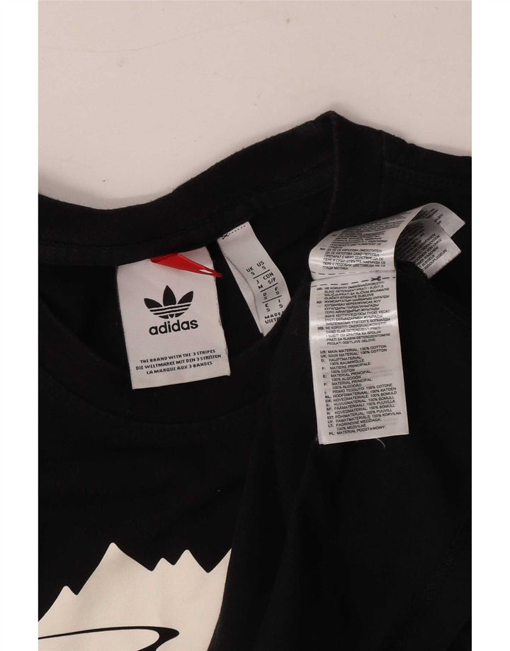 Adidas Herren Grafik T-Shirt Top Small Schwarz Baumwolle